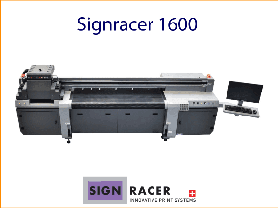 Großformatiger Hybrid-LED-UV-Drucker Signracer 1600 Vorderansicht