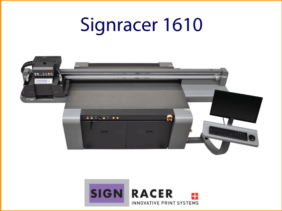 Großformatiger LED-UV-Flachbettdrucker Signracer 1610 von SIGNRACER