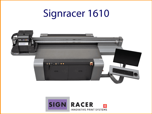 Großformatiger LED-UV-Flachbettdrucker Signracer 1610 von SIGNRACER