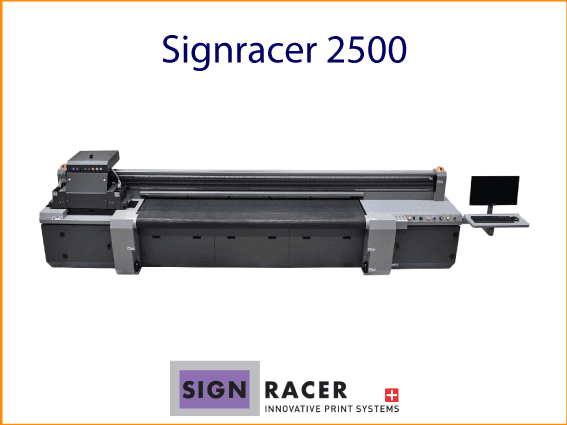 Großformatiger Hybrid-LED-UV-Drucker SIGNRACER 2500  Vorderansicht