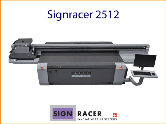 Großformatiger LED-UV Flachbettdrucker  Signracer  2512 von SIGNRACER