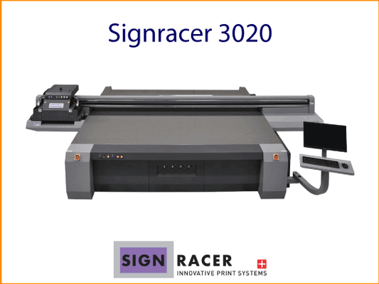 Großformatiger LED-UV Flachbettdrucker  Signracer  3020 von SIGNRACER